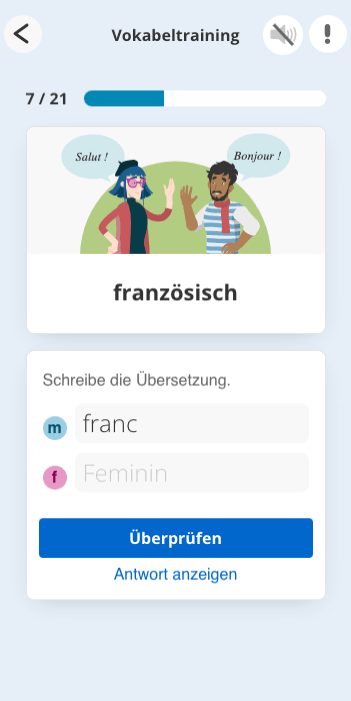Französischer Vokabeltrainer
